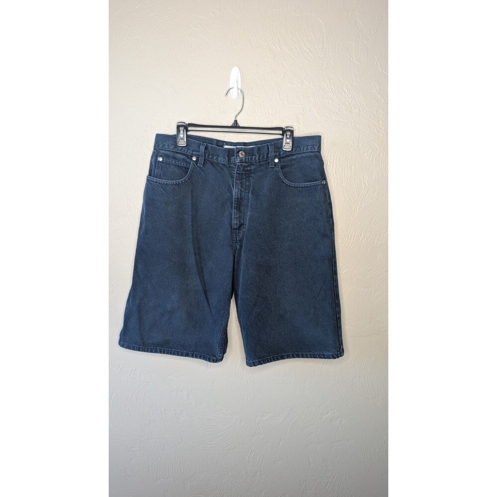Vintage Anchor Blue Mens 36 Dark Blue Loose Baggy Denim Shorts Y2K Jorts Skater